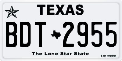 TX license plate BDT2955