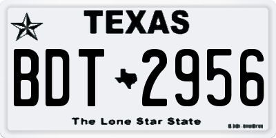 TX license plate BDT2956