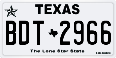 TX license plate BDT2966