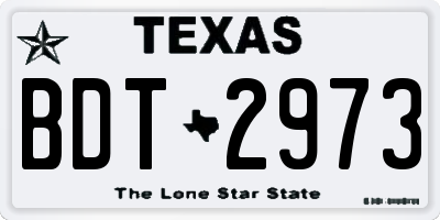 TX license plate BDT2973
