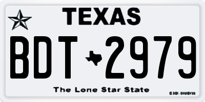 TX license plate BDT2979