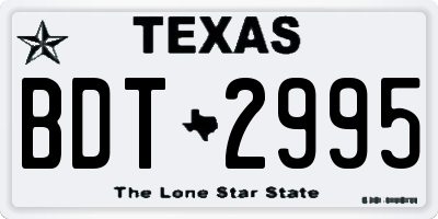 TX license plate BDT2995