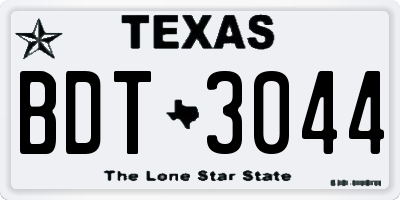 TX license plate BDT3044