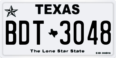 TX license plate BDT3048