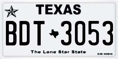 TX license plate BDT3053
