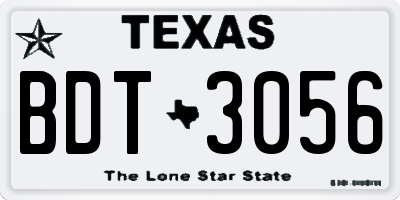 TX license plate BDT3056
