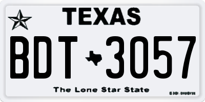TX license plate BDT3057