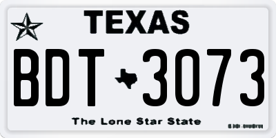 TX license plate BDT3073