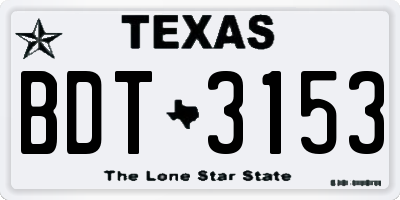 TX license plate BDT3153