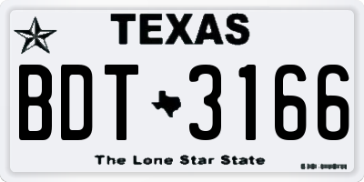 TX license plate BDT3166