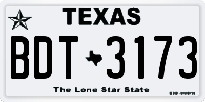TX license plate BDT3173