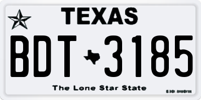 TX license plate BDT3185