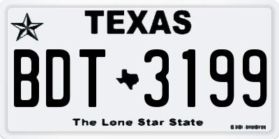 TX license plate BDT3199
