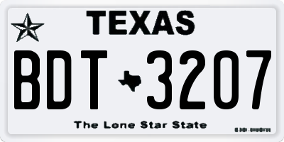 TX license plate BDT3207