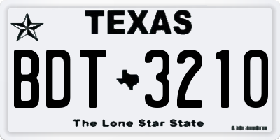 TX license plate BDT3210