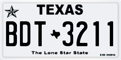 TX license plate BDT3211