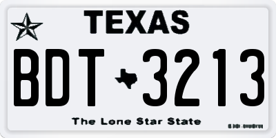 TX license plate BDT3213