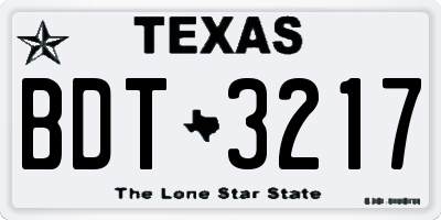 TX license plate BDT3217