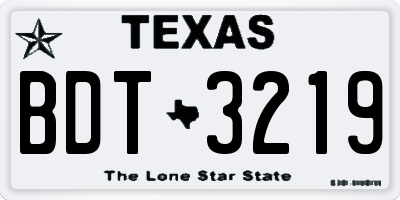TX license plate BDT3219