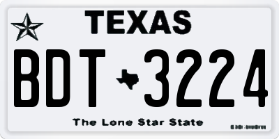 TX license plate BDT3224