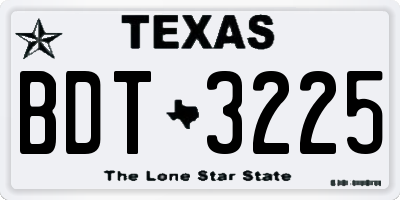 TX license plate BDT3225