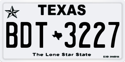TX license plate BDT3227