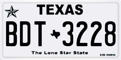 TX license plate BDT3228