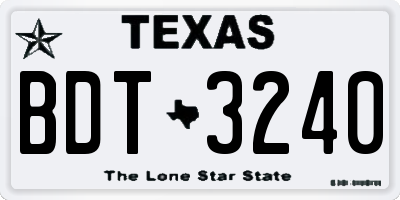 TX license plate BDT3240