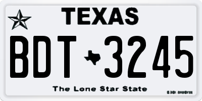 TX license plate BDT3245