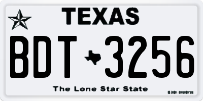 TX license plate BDT3256