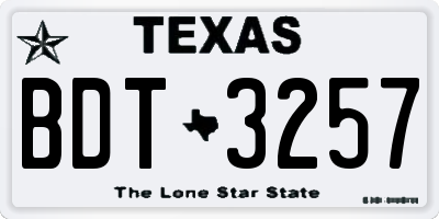 TX license plate BDT3257