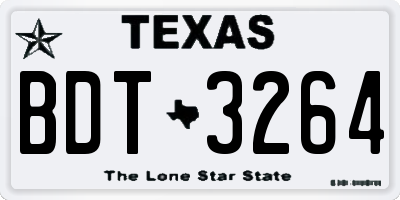 TX license plate BDT3264