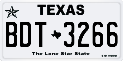 TX license plate BDT3266