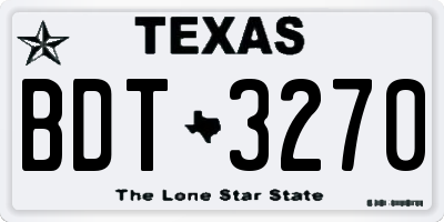 TX license plate BDT3270