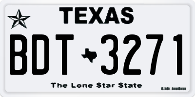 TX license plate BDT3271