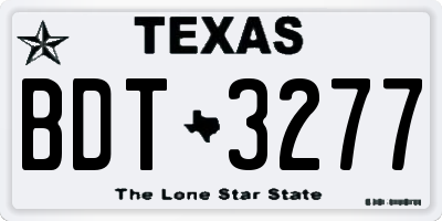 TX license plate BDT3277