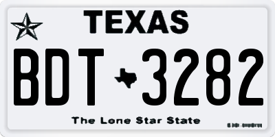 TX license plate BDT3282