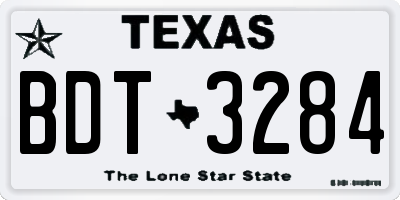 TX license plate BDT3284