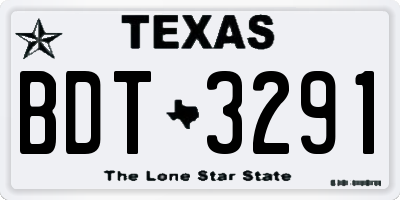 TX license plate BDT3291