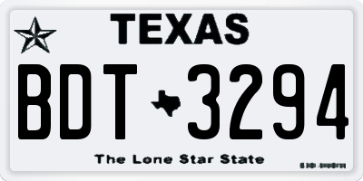 TX license plate BDT3294