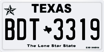 TX license plate BDT3319