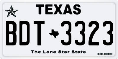 TX license plate BDT3323