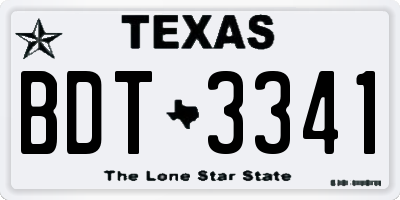 TX license plate BDT3341