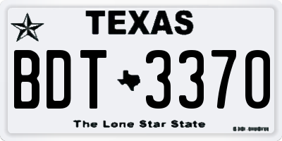TX license plate BDT3370
