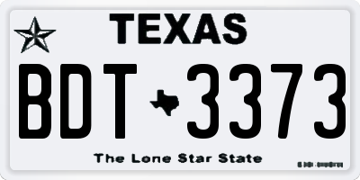 TX license plate BDT3373