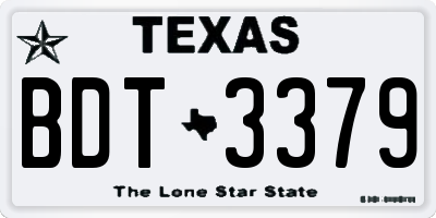 TX license plate BDT3379