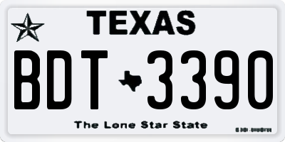 TX license plate BDT3390