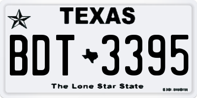 TX license plate BDT3395