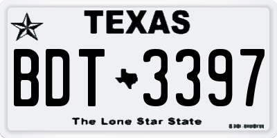 TX license plate BDT3397
