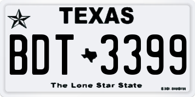 TX license plate BDT3399